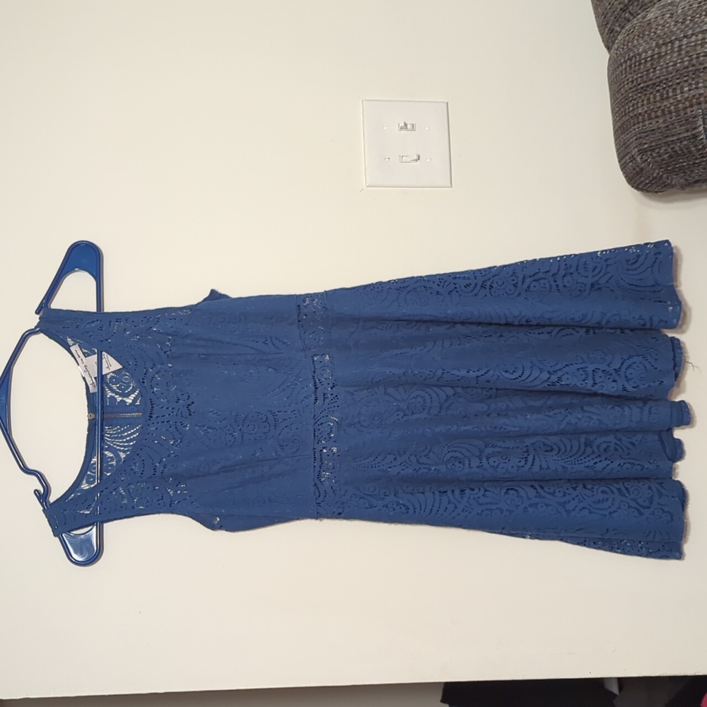 American Rag Cie Fit & Flare DressBlue Lace Sleeveless Round Neck Size  Medium